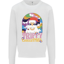 Trippy Christmas LSD Santa Magic Mushrooms Xmas Kids Sweatshirt Jumper White