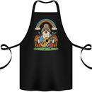Trippy Guitar Hippy Gnome Magic Mushrooms Cotton Apron 100% Organic Black