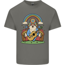 Trippy Guitar Hippy Gnome Magic Mushrooms Mens Cotton T-Shirt Tee Top Charcoal