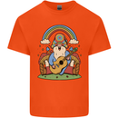 Trippy Guitar Hippy Gnome Magic Mushrooms Mens Cotton T-Shirt Tee Top Orange