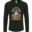 Trippy Guitar Hippy Gnome Magic Mushrooms Mens Long Sleeve T-Shirt Black