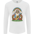 Trippy Guitar Hippy Gnome Magic Mushrooms Mens Long Sleeve T-Shirt White