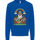 Trippy Guitar Hippy Gnome Magic Mushrooms Mens Sweatshirt Jumper Royal Blue