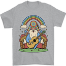 Trippy Guitar Hippy Gnome Magic Mushrooms Mens T-Shirt 100% Cotton Sports Grey