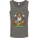 Trippy Guitar Hippy Gnome Magic Mushrooms Mens Vest Tank Top Charcoal