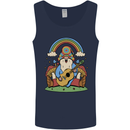 Trippy Guitar Hippy Gnome Magic Mushrooms Mens Vest Tank Top Navy Blue