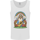 Trippy Guitar Hippy Gnome Magic Mushrooms Mens Vest Tank Top White