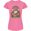 Trippy Guitar Hippy Gnome Magic Mushrooms Womens Petite Cut T-Shirt Azalea