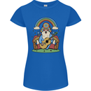 Trippy Guitar Hippy Gnome Magic Mushrooms Womens Petite Cut T-Shirt Royal Blue