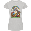 Trippy Guitar Hippy Gnome Magic Mushrooms Womens Petite Cut T-Shirt Sports Grey