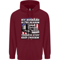 Truck Driver Funny USA Flag Lorry Driver Childrens Kids Hoodie Maroon