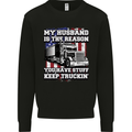 Truck Driver Funny USA Flag Lorry Driver Kids Sweatshirt Jumper Black