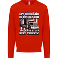 Truck Driver Funny USA Flag Lorry Driver Kids Sweatshirt Jumper Bright Red