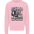 Truck Driver Funny USA Flag Lorry Driver Kids Sweatshirt Jumper Light Pink