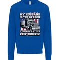Truck Driver Funny USA Flag Lorry Driver Kids Sweatshirt Jumper Royal Blue