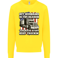 Truck Driver Funny USA Flag Lorry Driver Kids Sweatshirt Jumper Yellow