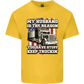 Truck Driver Funny USA Flag Lorry Driver Kids T-Shirt Childrens Yellow