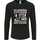 Truck Driver Funny USA Flag Lorry Driver Mens Long Sleeve T-Shirt Black
