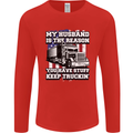 Truck Driver Funny USA Flag Lorry Driver Mens Long Sleeve T-Shirt Red