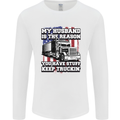 Truck Driver Funny USA Flag Lorry Driver Mens Long Sleeve T-Shirt White