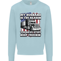 Truck Driver Funny USA Flag Lorry Driver Mens Sweatshirt Jumper Light Blue
