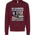 Truck Driver Funny USA Flag Lorry Driver Mens Sweatshirt Jumper Maroon