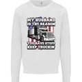 Truck Driver Funny USA Flag Lorry Driver Mens Sweatshirt Jumper White
