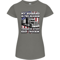 Truck Driver Funny USA Flag Lorry Driver Womens Petite Cut T-Shirt Charcoal