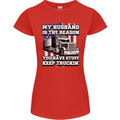 Truck Driver Funny USA Flag Lorry Driver Womens Petite Cut T-Shirt Red