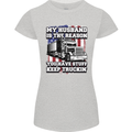 Truck Driver Funny USA Flag Lorry Driver Womens Petite Cut T-Shirt Sports Grey