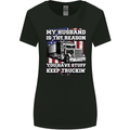 Truck Driver Funny USA Flag Lorry Driver Womens Wider Cut T-Shirt Black
