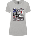 Truck Driver Funny USA Flag Lorry Driver Womens Wider Cut T-Shirt Sports Grey