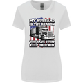 Truck Driver Funny USA Flag Lorry Driver Womens Wider Cut T-Shirt White