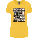 Truck Driver Funny USA Flag Lorry Driver Womens Wider Cut T-Shirt Yellow