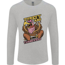 Turkey USA American Football Thanks Giving Mens Long Sleeve T-Shirt Sports Grey