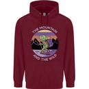 Turtle Hiking Trekking Tortoise Camping Mens 80% Cotton Hoodie Maroon