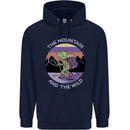 Turtle Hiking Trekking Tortoise Camping Mens 80% Cotton Hoodie Navy Blue