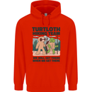 Turtloth Hiking Team Hiking Turtle Sloth Childrens Kids Hoodie Bright Red