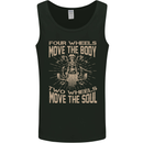 Two Wheels Biker Motorcycle Motorbike Mens Vest Tank Top Black