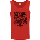 Two Wheels Forever Motorcycle Cafe Racer Mens Vest Tank Top Red