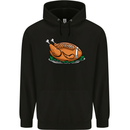 USA American Football Turkey Thanks Giving Mens 80% Cotton Hoodie Black