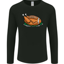 USA American Football Turkey Thanks Giving Mens Long Sleeve T-Shirt Black