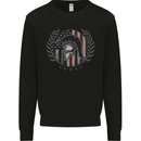 USA Bodybuilding Flag Gym Training Spartan Mens Sweatshirt Jumper Black