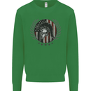 USA Bodybuilding Flag Gym Training Spartan Mens Sweatshirt Jumper Irish Green