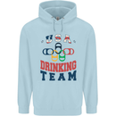 USA Drinking Team Funny Bachelor Party Beer Mens 80% Cotton Hoodie Light Blue