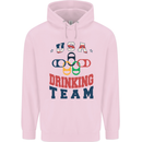 USA Drinking Team Funny Bachelor Party Beer Mens 80% Cotton Hoodie Light Pink