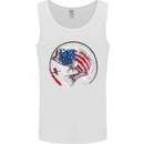 USA Fishing Flag American Fisherman Mens Vest Tank Top White