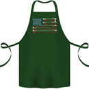 USA Fishing Flag Fisherman American Cotton Apron 100% Organic Forest Green