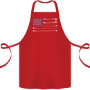 USA Fishing Flag Fisherman American Cotton Apron 100% Organic Red