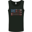 USA Fishing Flag Fisherman American Mens Vest Tank Top Black